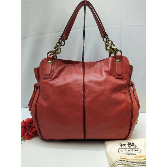 Coach Chelsea Flagship Curry Orange Leather Turnlock Pockets Shoulder Bag - $798 - Picture 2 of 14